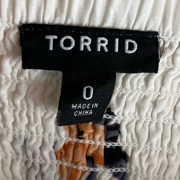 TORRID | Ivory Floral Challis Spaghetti Strap Midi Dress Womens Size 0XL - Picture 7 of 8